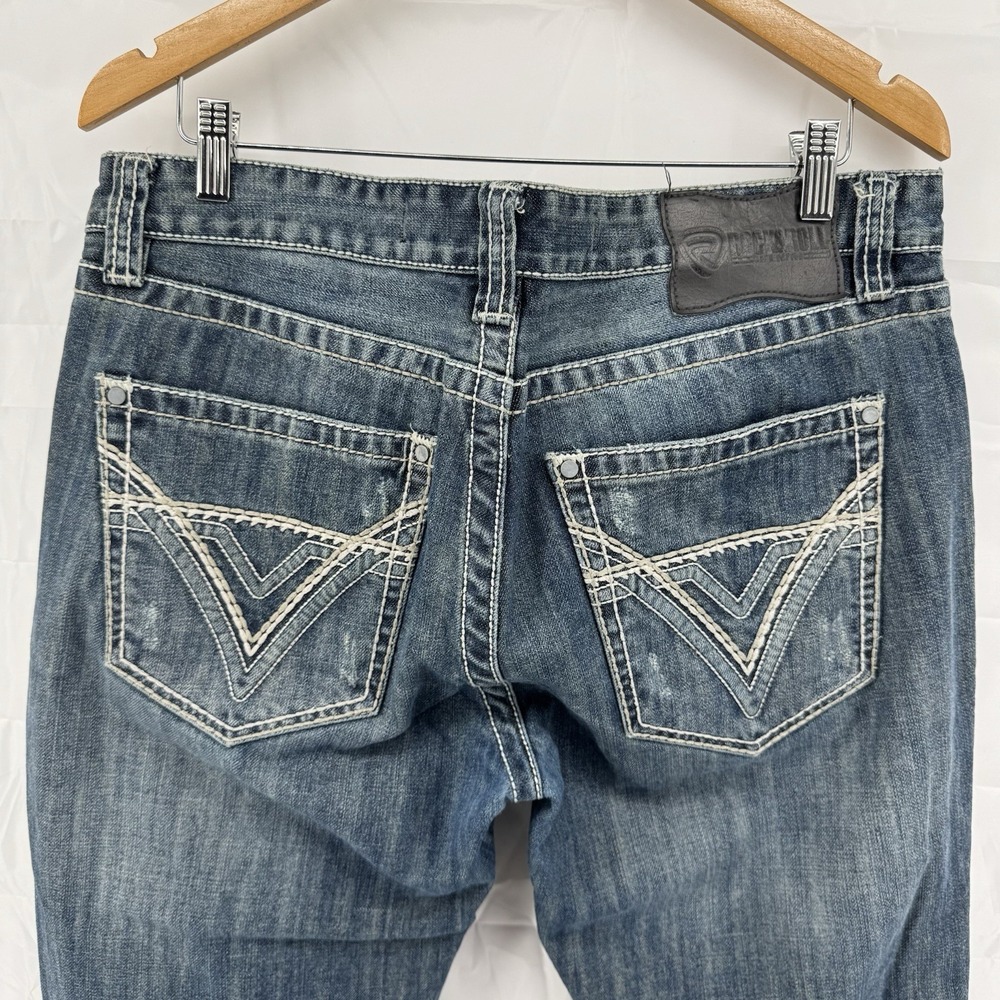 Rock & Roll Denim Jeans Mens 36x30 Blue Pistol Regular Fit Stackable Bootcut - Picture 2 of 16